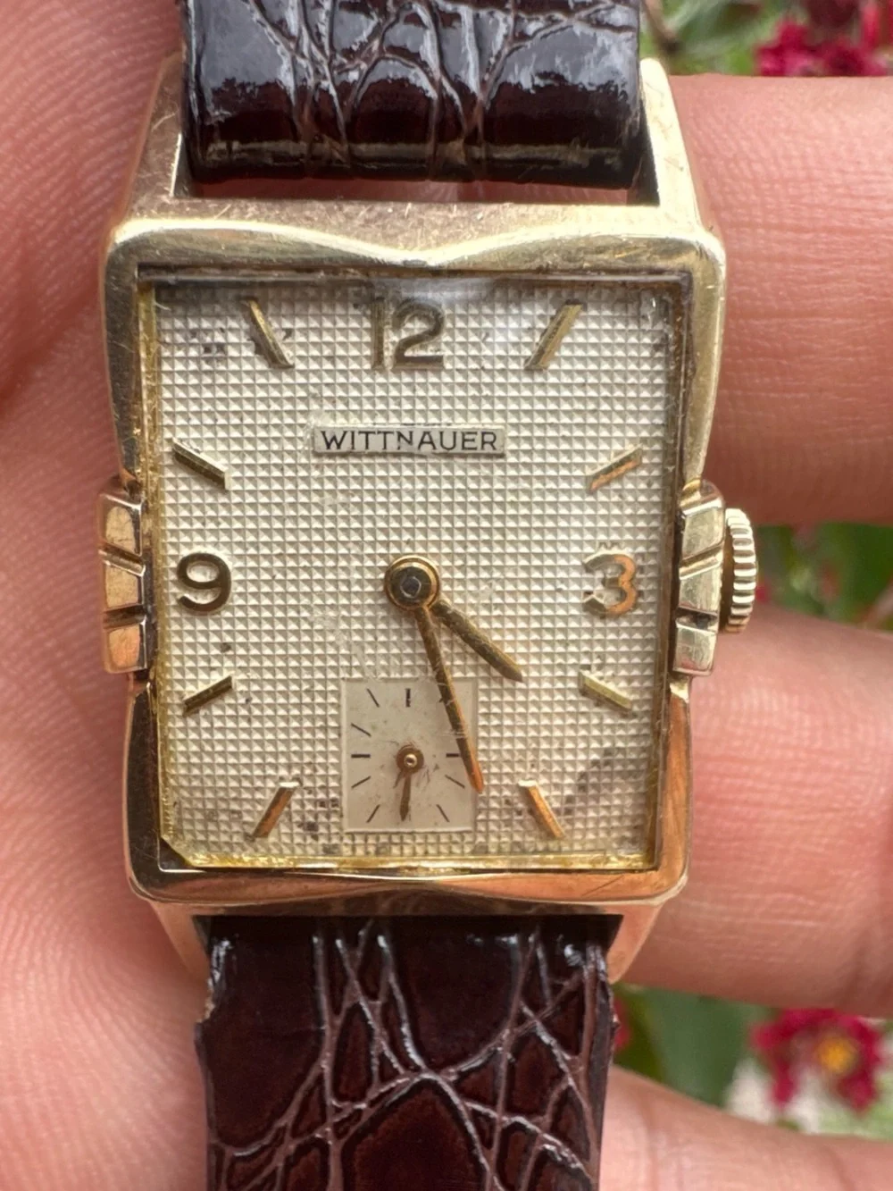 Wittnauer 1940s 10k GF rectangular Tank Manual Wind Men’s watch